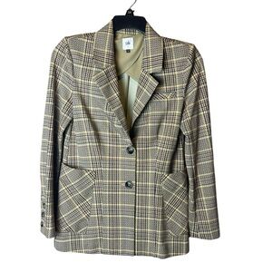 Cabi 3548 Pastime Beige Brown Oversized Long Plaid Blazer 4